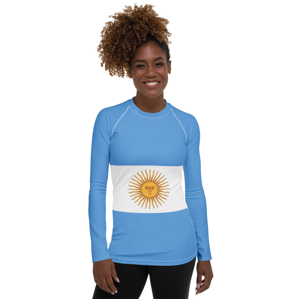 Argentina Flag Women's Rash Guard - Conscious Apparel Store