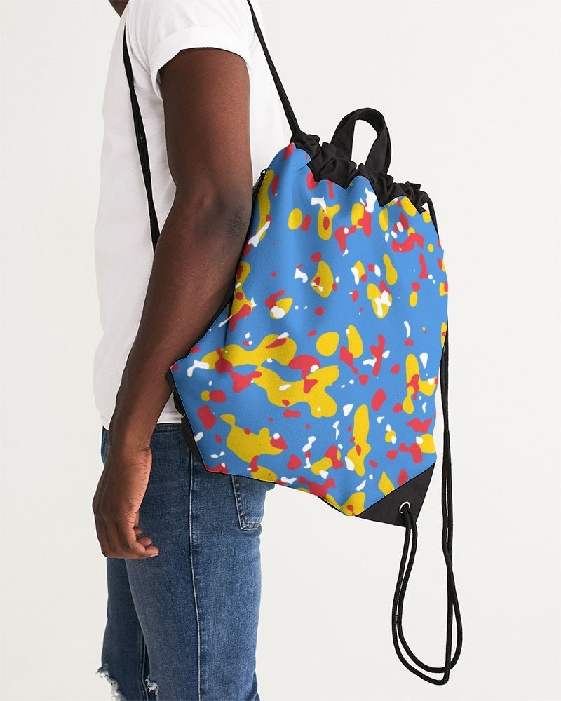 Aruba Flag Camo Canvas Drawstring Bag - Conscious Apparel Store