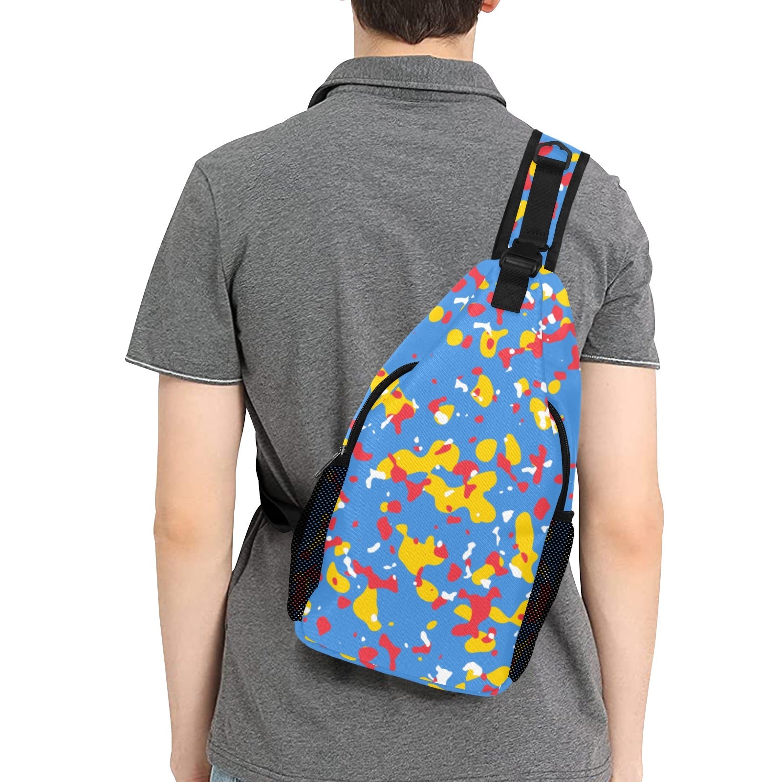 Aruba Flag Camo Casual Chest Bag - Conscious Apparel Store