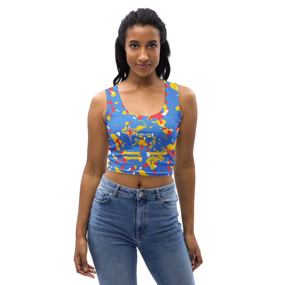 Aruba Flag Camo Crop Top - Conscious Apparel Store