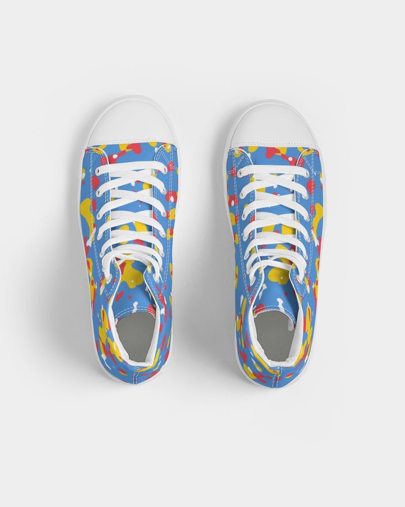 Aruba Flag Camo Men's Hightop Canvas Shoe - Conscious Apparel Store