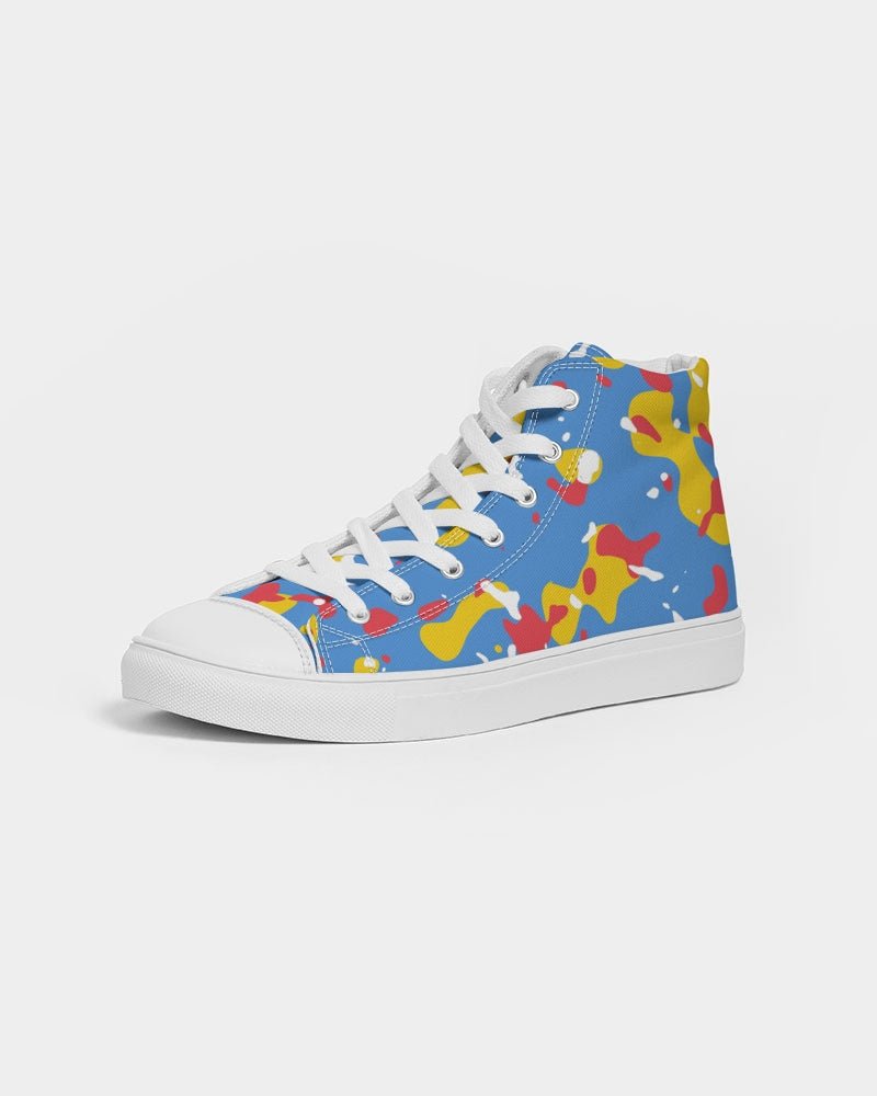 Aruba Flag Camo Men's Hightop Canvas Shoe - Conscious Apparel Store