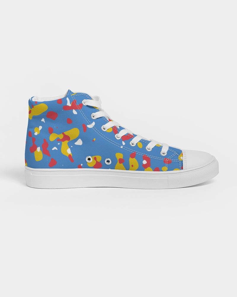 Aruba Flag Camo Men's Hightop Canvas Shoe - Conscious Apparel Store