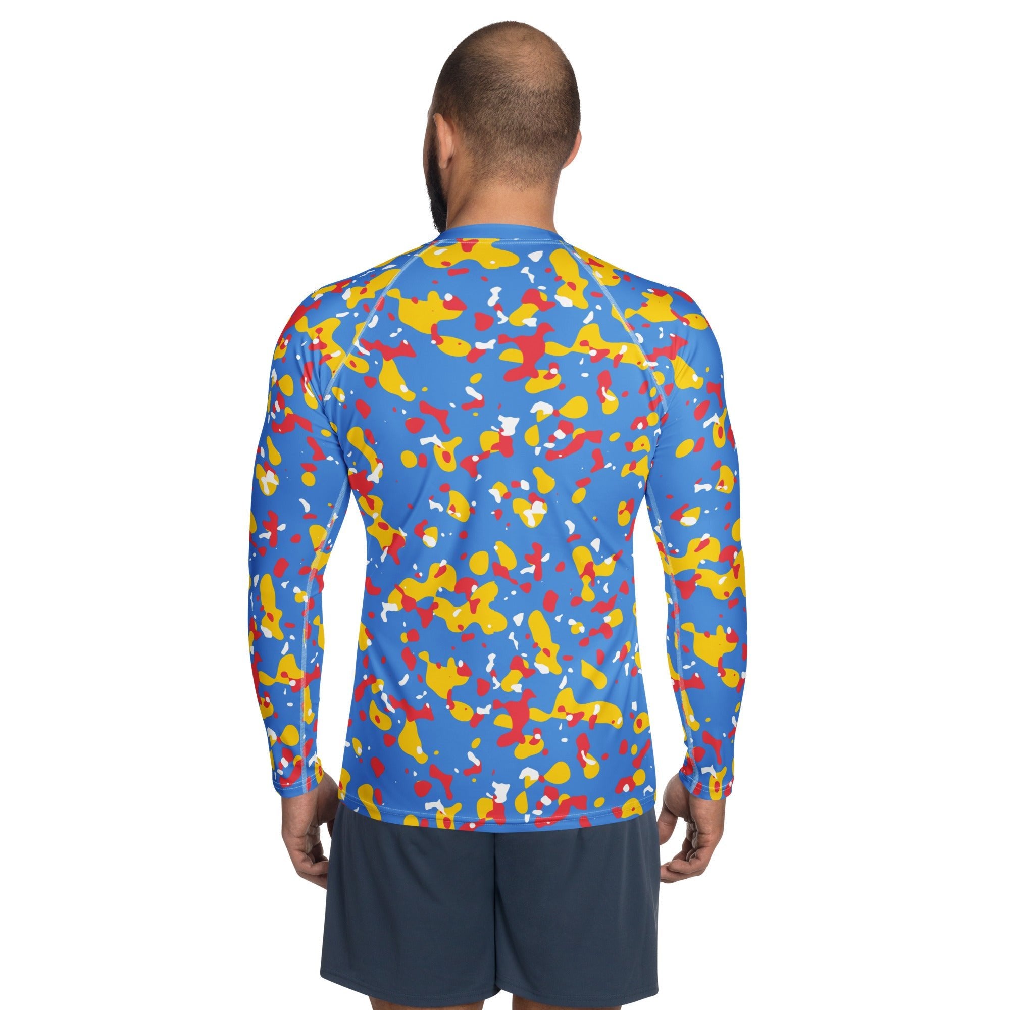 Aruba Flag Camo Men's Rash Guard - Conscious Apparel Store