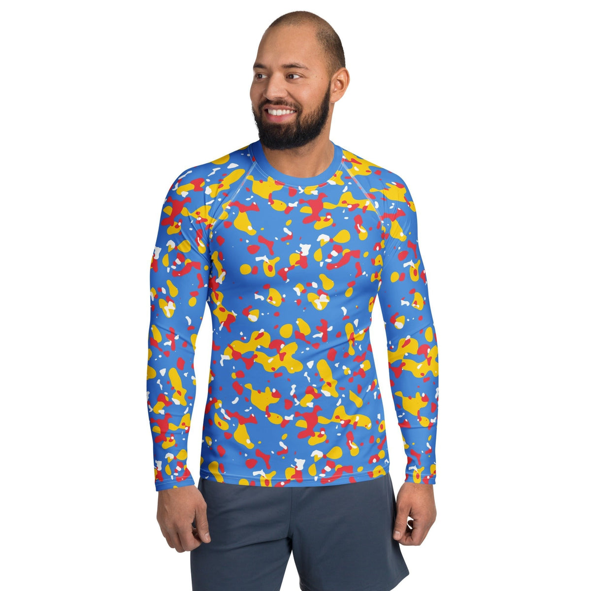 Aruba Flag Camo Men's Rash Guard - Conscious Apparel Store