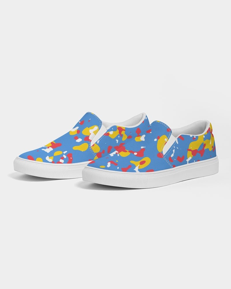 Aruba Flag Camo Men's Slip - On Canvas Shoe - Conscious Apparel Store