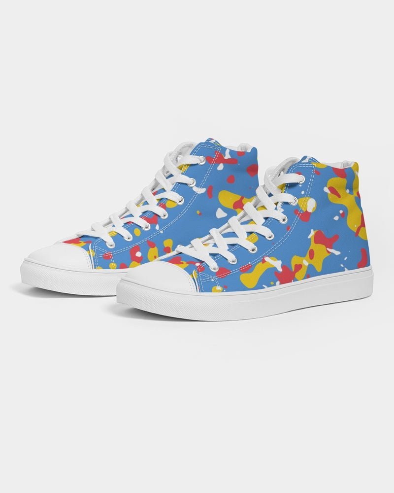 Aruba Flag Camo Women's Hightop Canvas Shoe - Conscious Apparel Store
