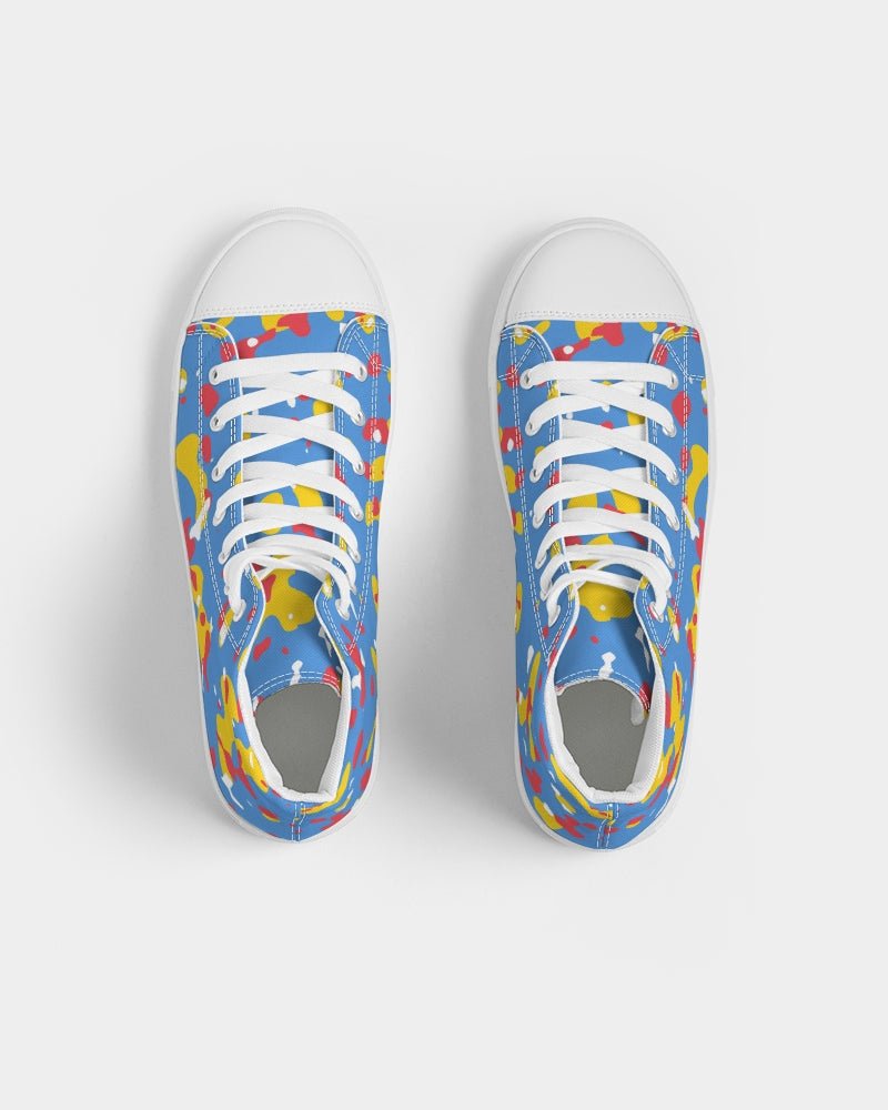 Aruba Flag Camo Women's Hightop Canvas Shoe - Conscious Apparel Store