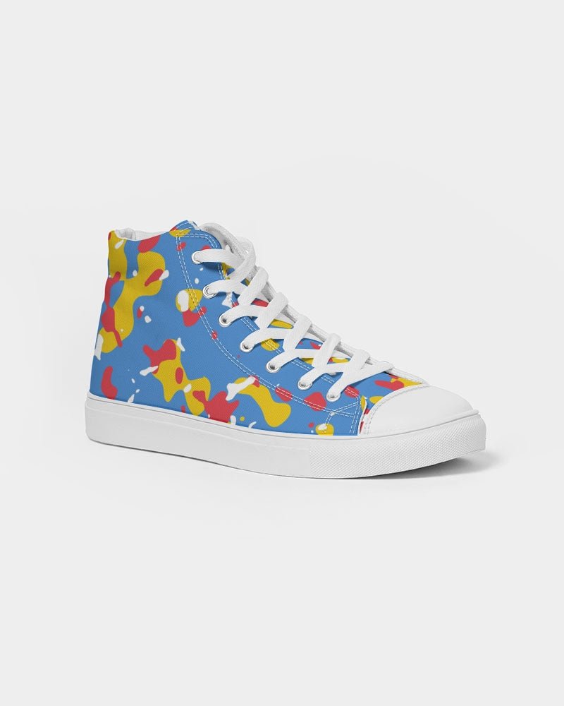 Aruba Flag Camo Women's Hightop Canvas Shoe - Conscious Apparel Store