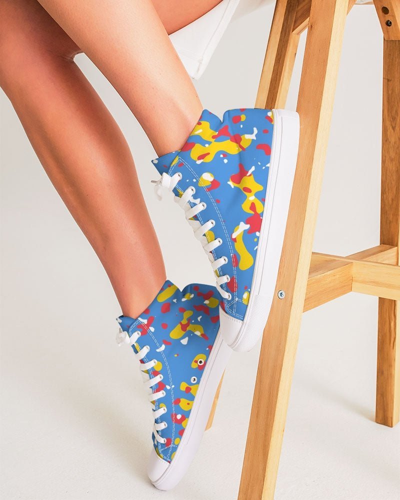 Aruba Flag Camo Women's Hightop Canvas Shoe - Conscious Apparel Store