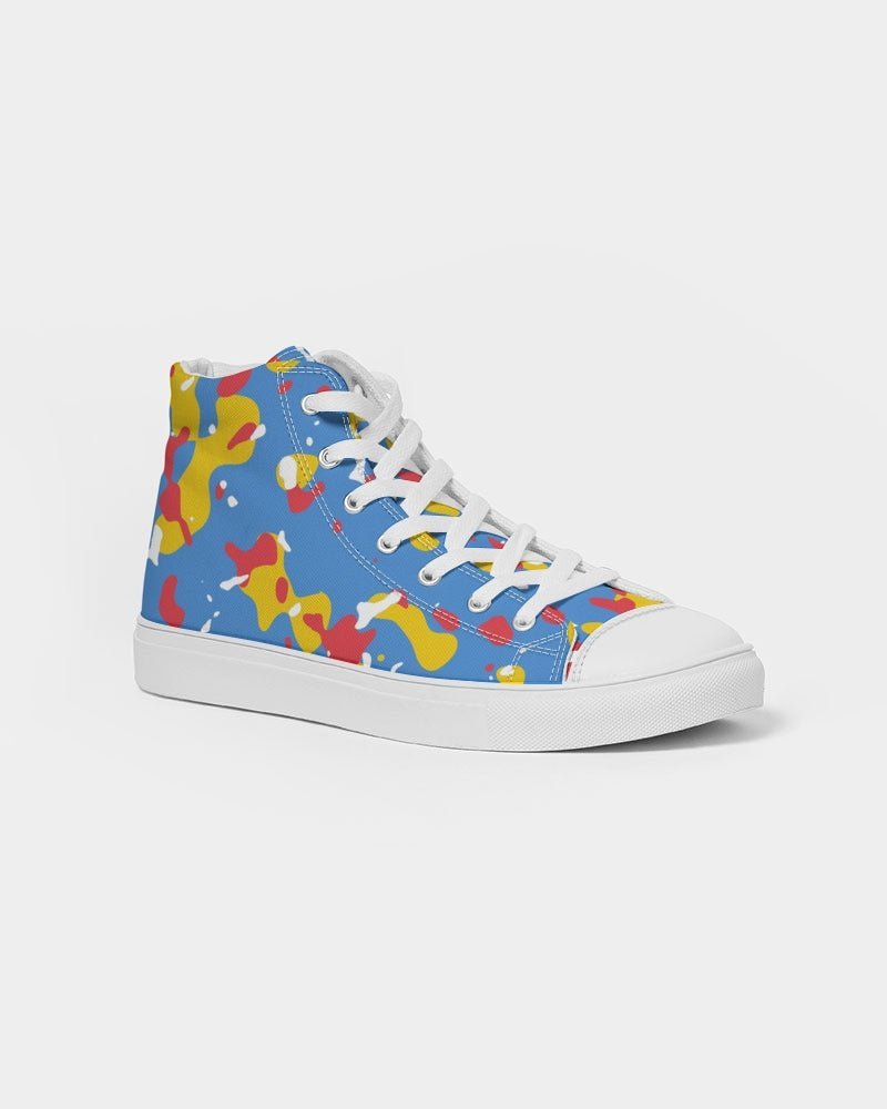 Aruba Flag Camo Women's Hightop Canvas Shoe - Conscious Apparel Store