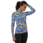 Aruba Flag Camo Women's Rash Guard - Conscious Apparel Store