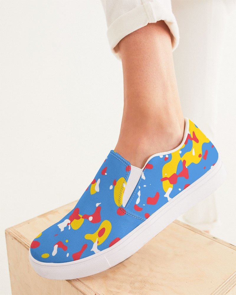Aruba Flag Camo Women's Slip - On Canvas Shoe - Conscious Apparel Store