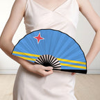 Aruba Flag Double-Sided Custom Folding Fan - Conscious Apparel Store