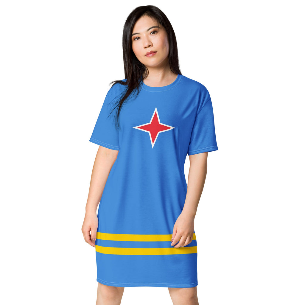 Aruba Flag T-shirt dress - Conscious Apparel Store