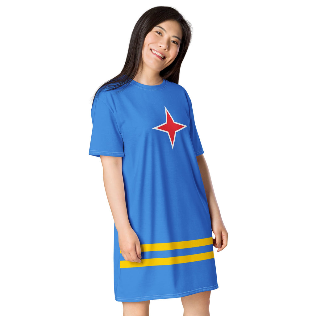 Aruba Flag T-shirt dress - Conscious Apparel Store