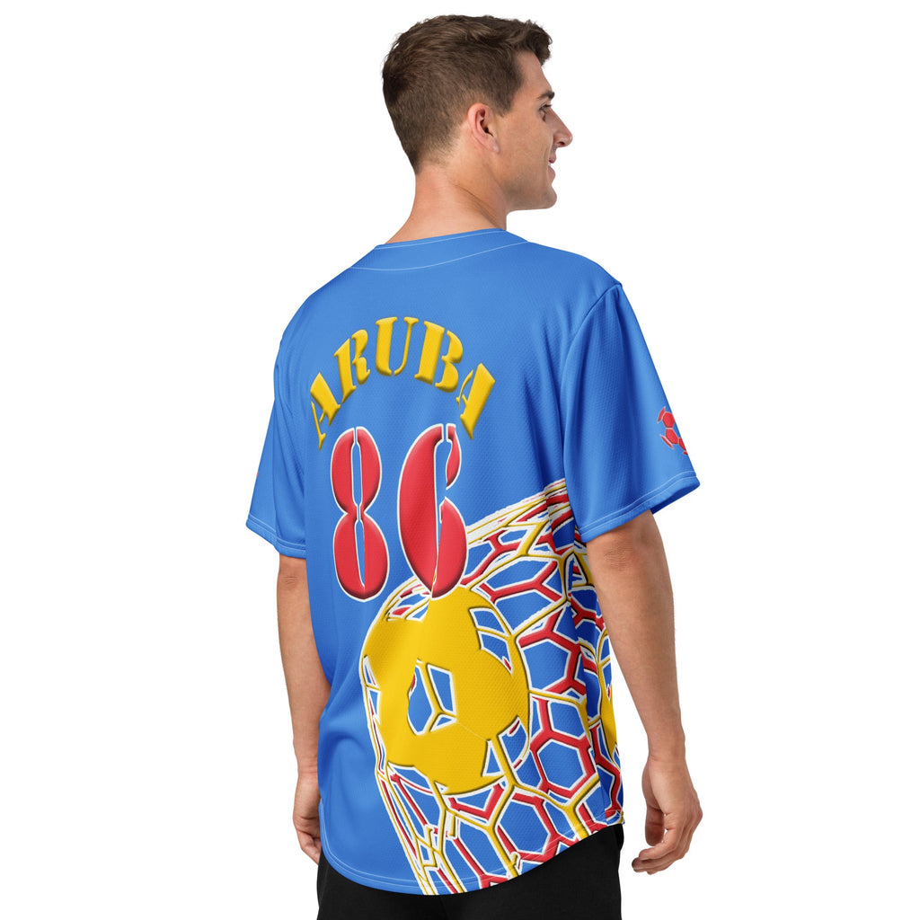 Aruba Football Themed Button-Down Sport Jersey - Conscious Apparel Store
