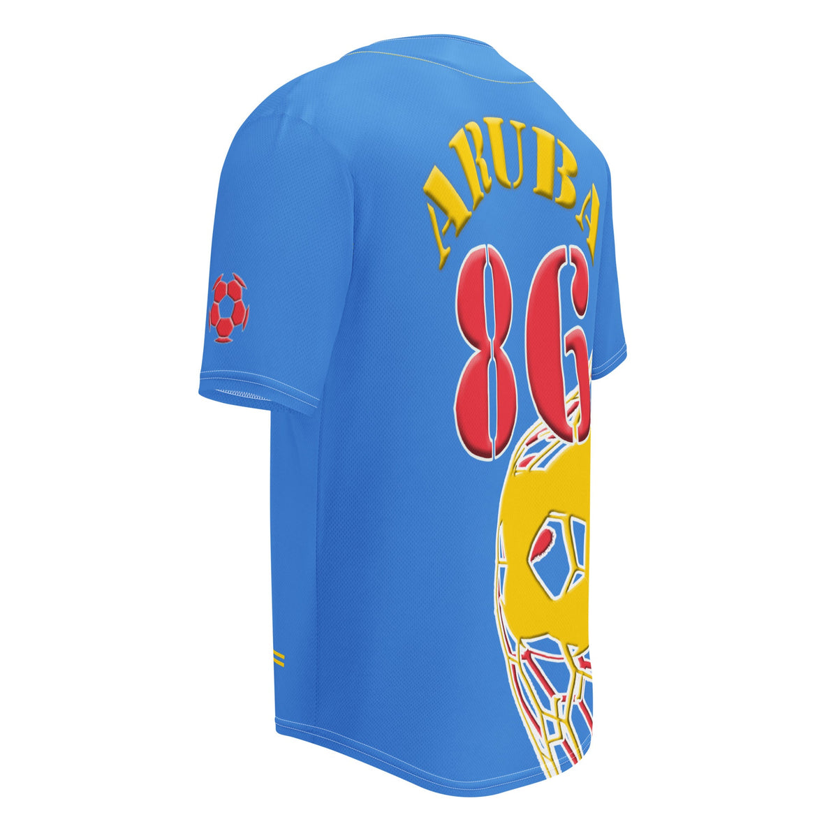 Aruba Football Themed Button-Down Sport Jersey - Conscious Apparel Store