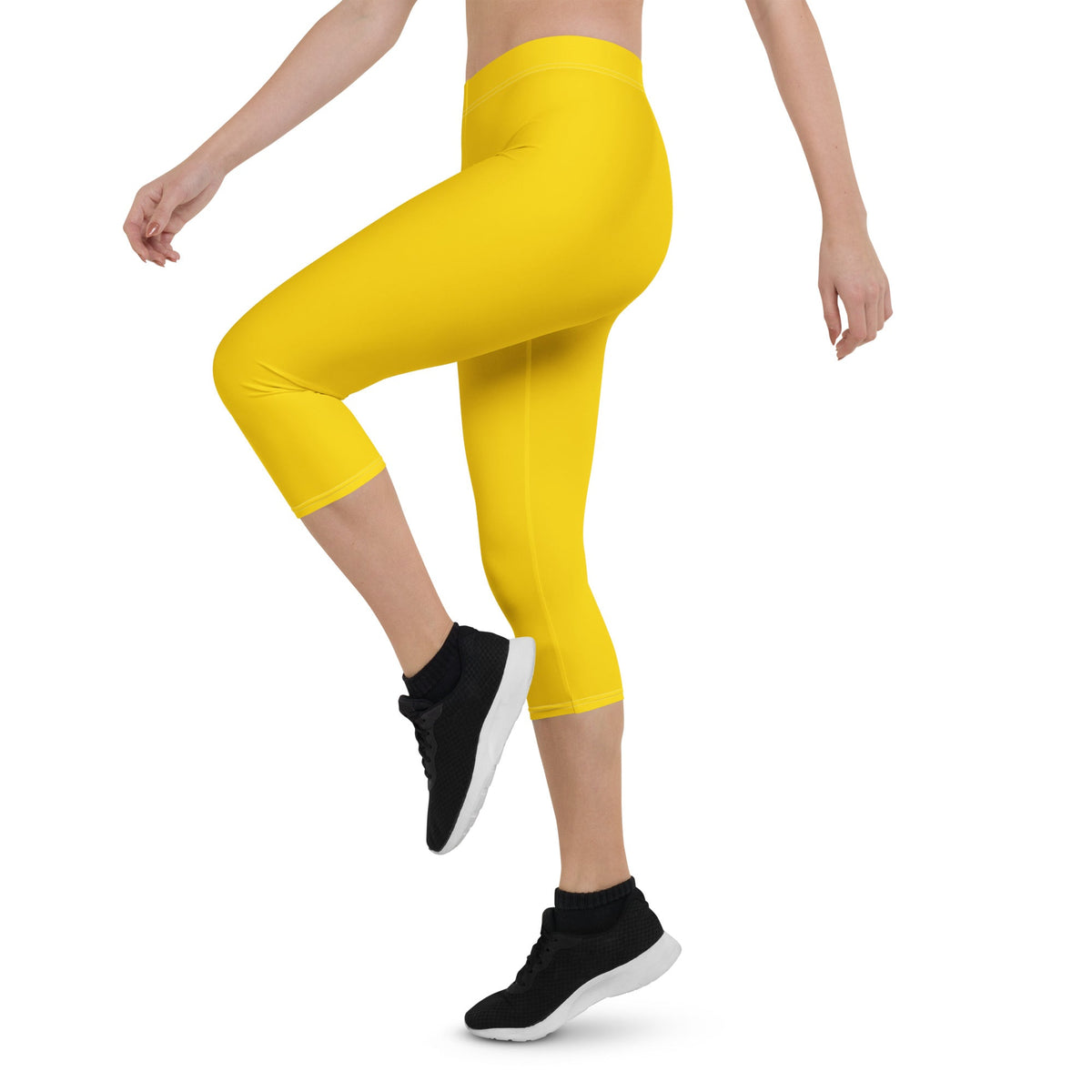 Aruba Yellow Capri Leggings - Conscious Apparel Store