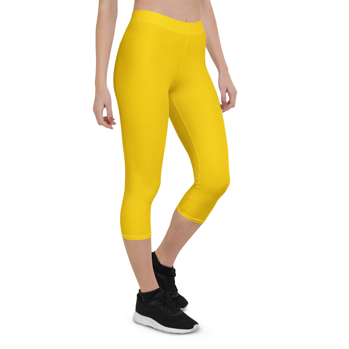 Aruba Yellow Capri Leggings - Conscious Apparel Store