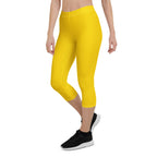 Aruba Yellow Capri Leggings - Conscious Apparel Store