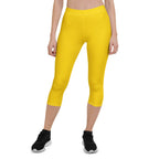 Aruba Yellow Capri Leggings - Conscious Apparel Store