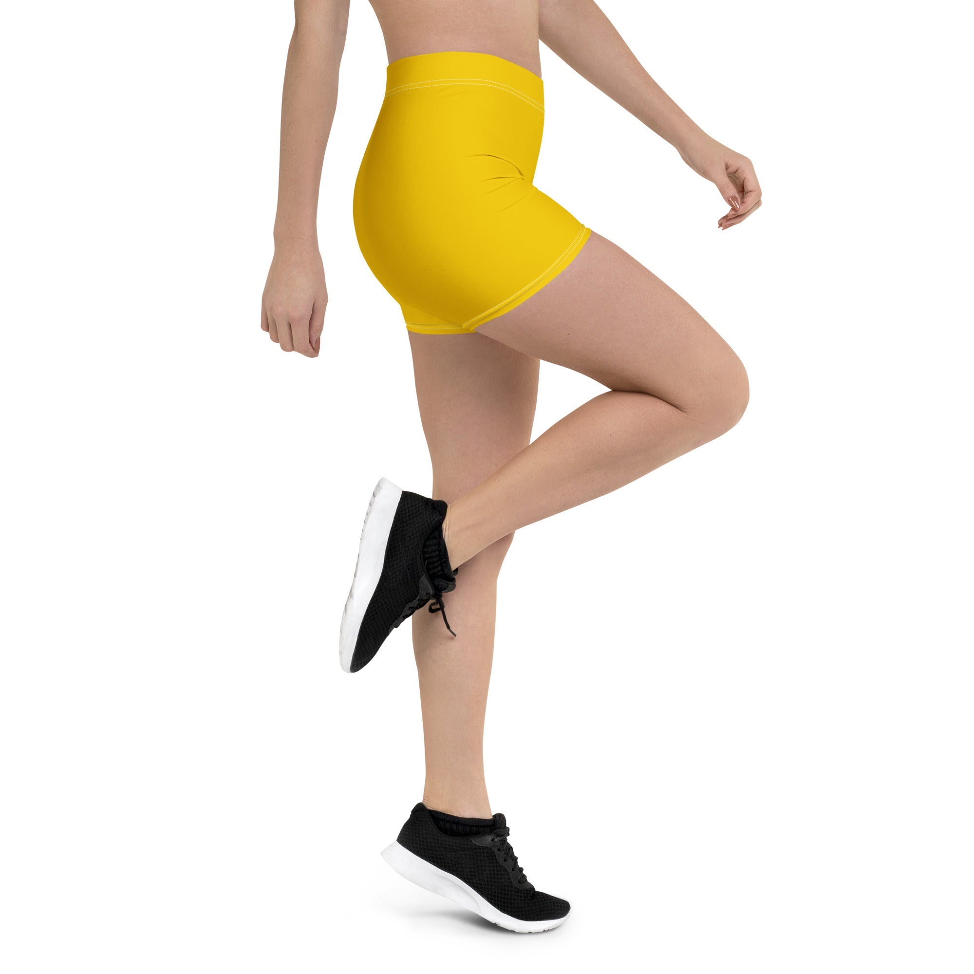 Aruba Yellow Leggings Shorts - Conscious Apparel Store
