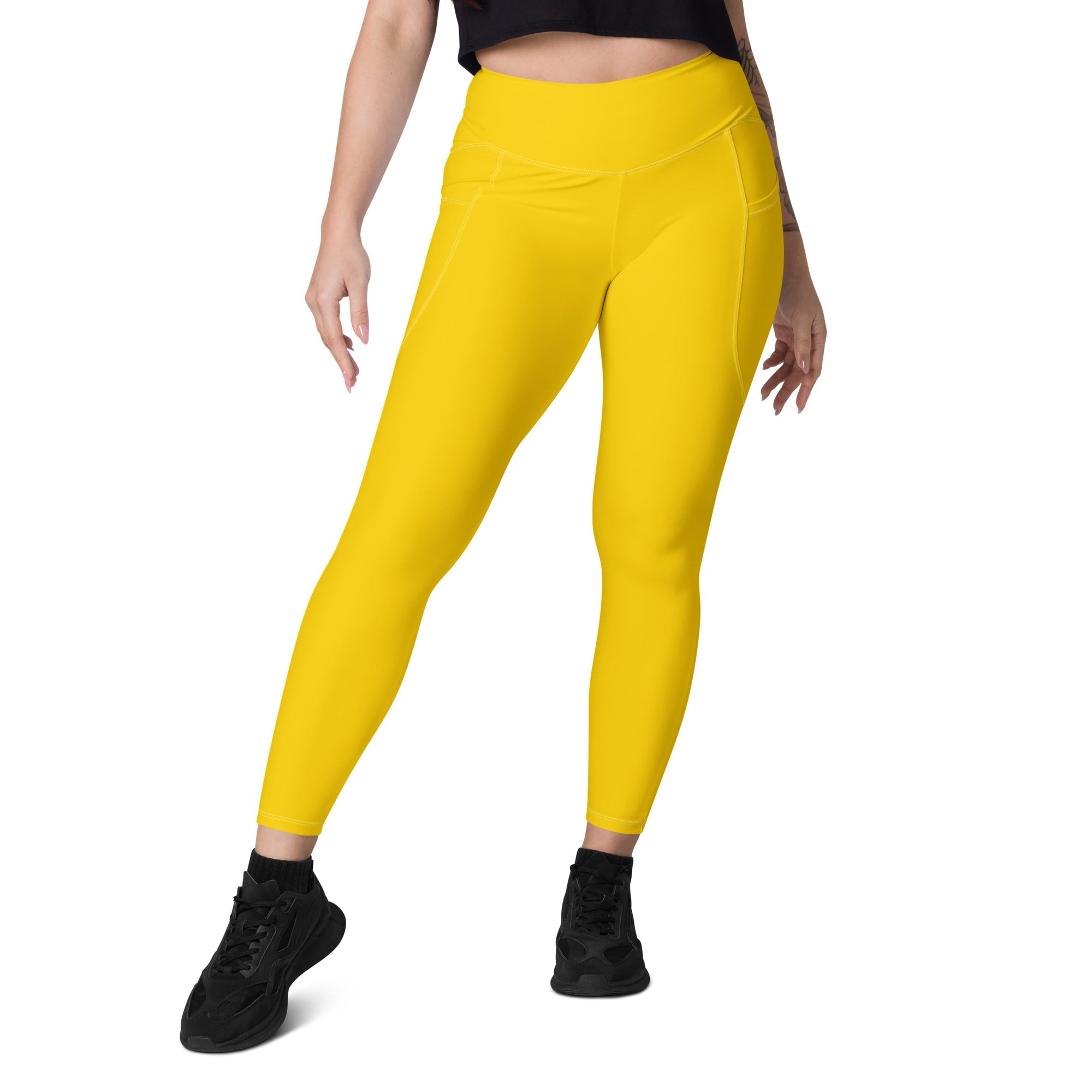 Aruba Yellow Leggings with pockets - Conscious Apparel Store