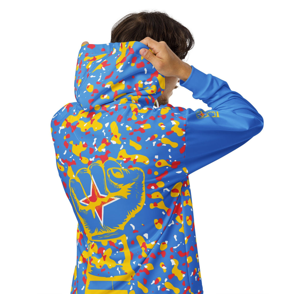 Aruban Flag Camo Unisex zip hoodie - Conscious Apparel Store