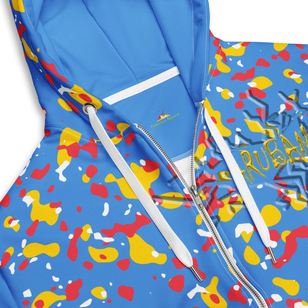 Aruban Flag Camo Unisex zip hoodie - Conscious Apparel Store