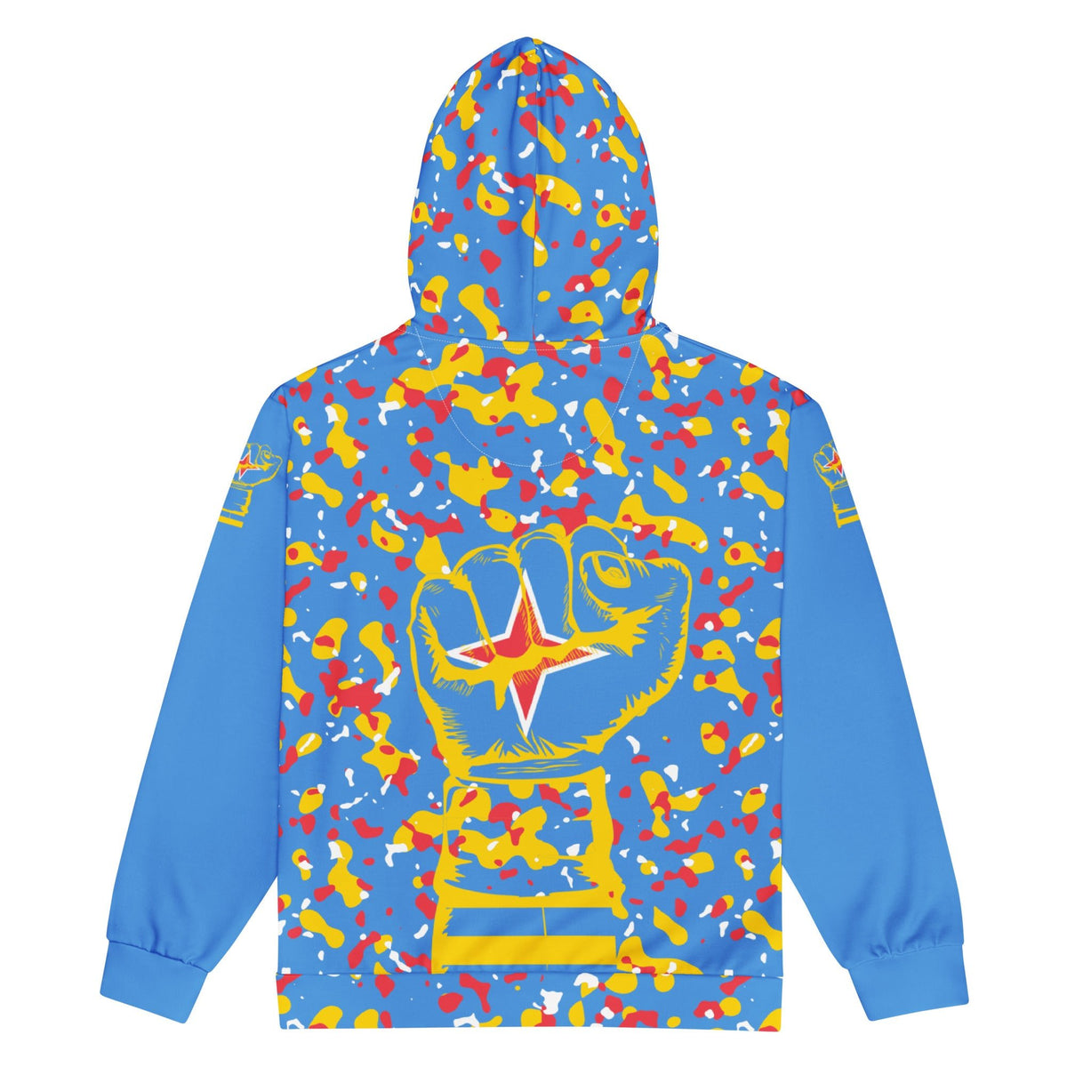 Aruban Flag Camo Unisex zip hoodie - Conscious Apparel Store