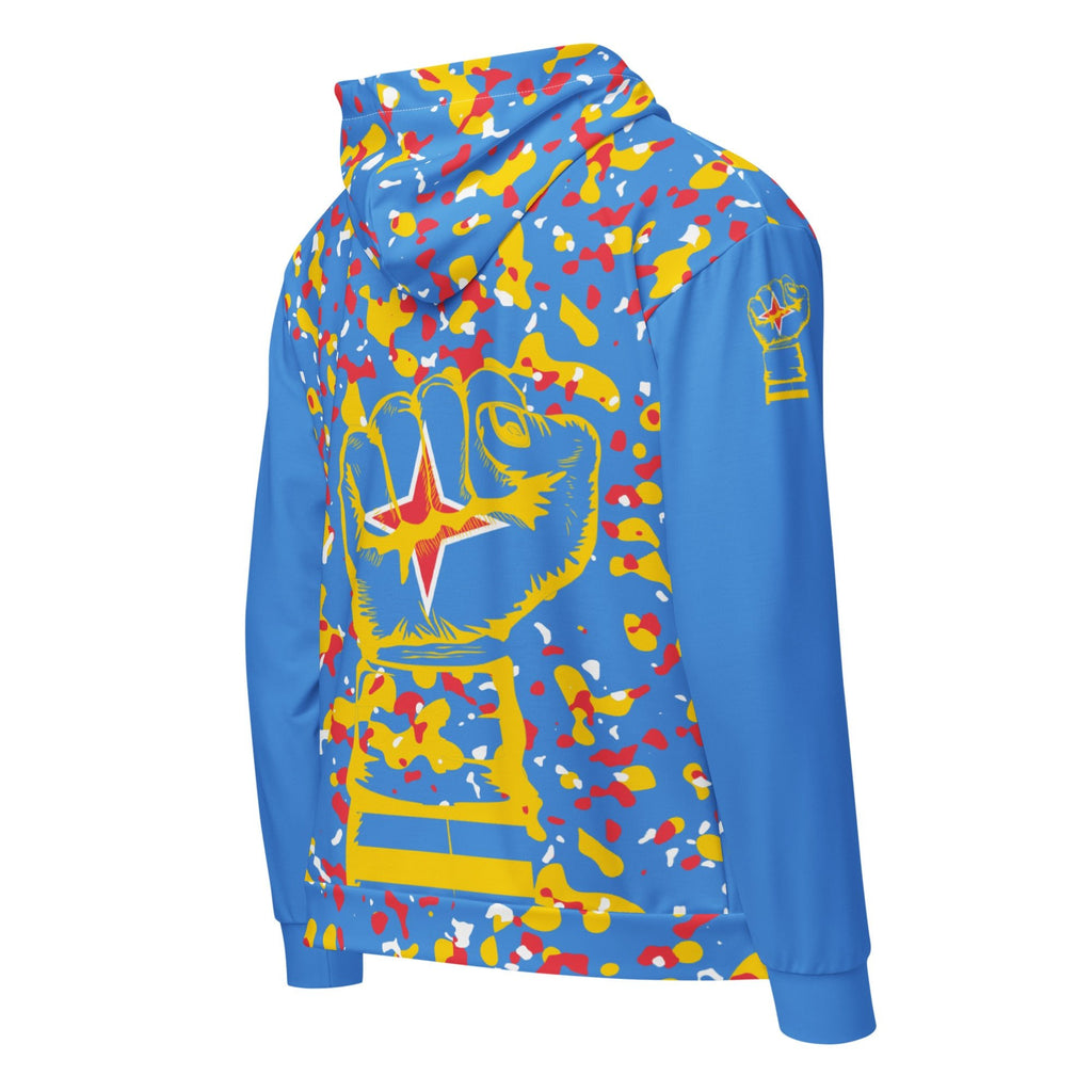 Aruban Flag Camo Unisex zip hoodie - Conscious Apparel Store