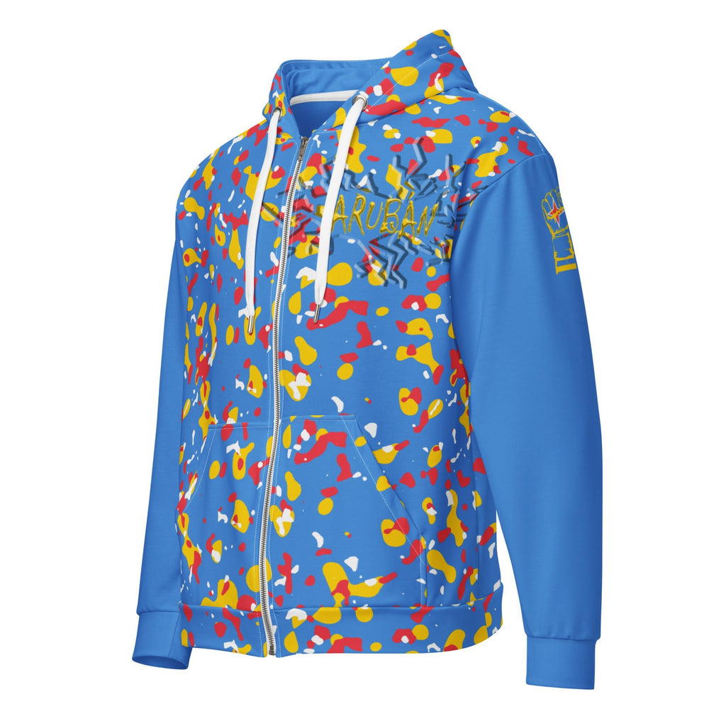 Aruban Flag Camo Unisex zip hoodie - Conscious Apparel Store