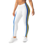 Aruban Flag White Leggings - Conscious Apparel Store