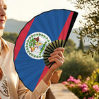 Belize Flag Double-Sided Custom Folding Fan
