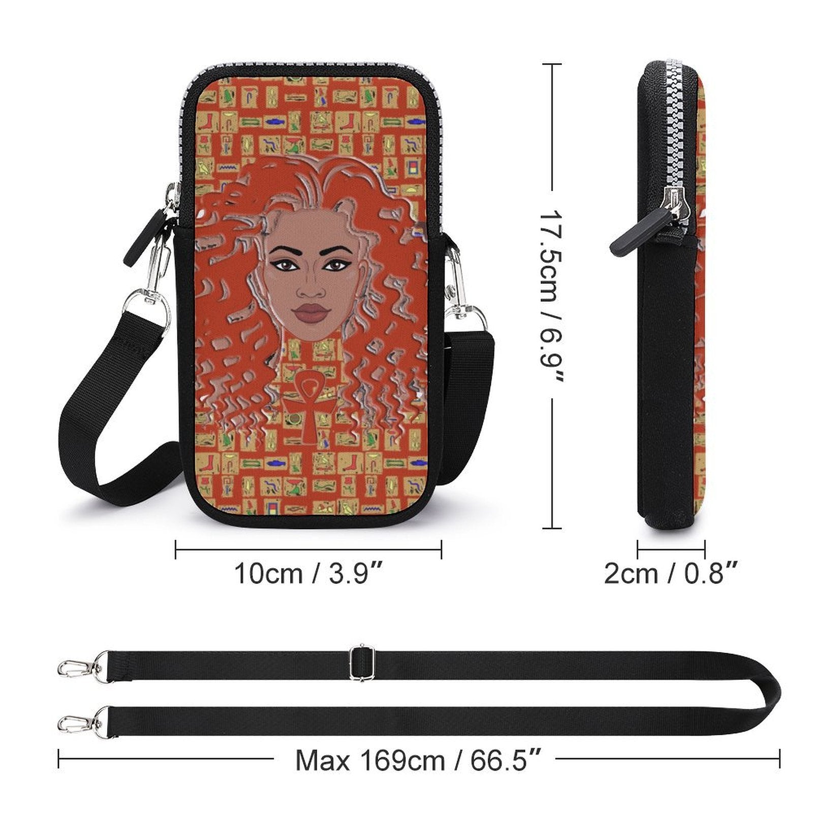 Nubian Girl (Red-Rust) Mobile Phone Purse