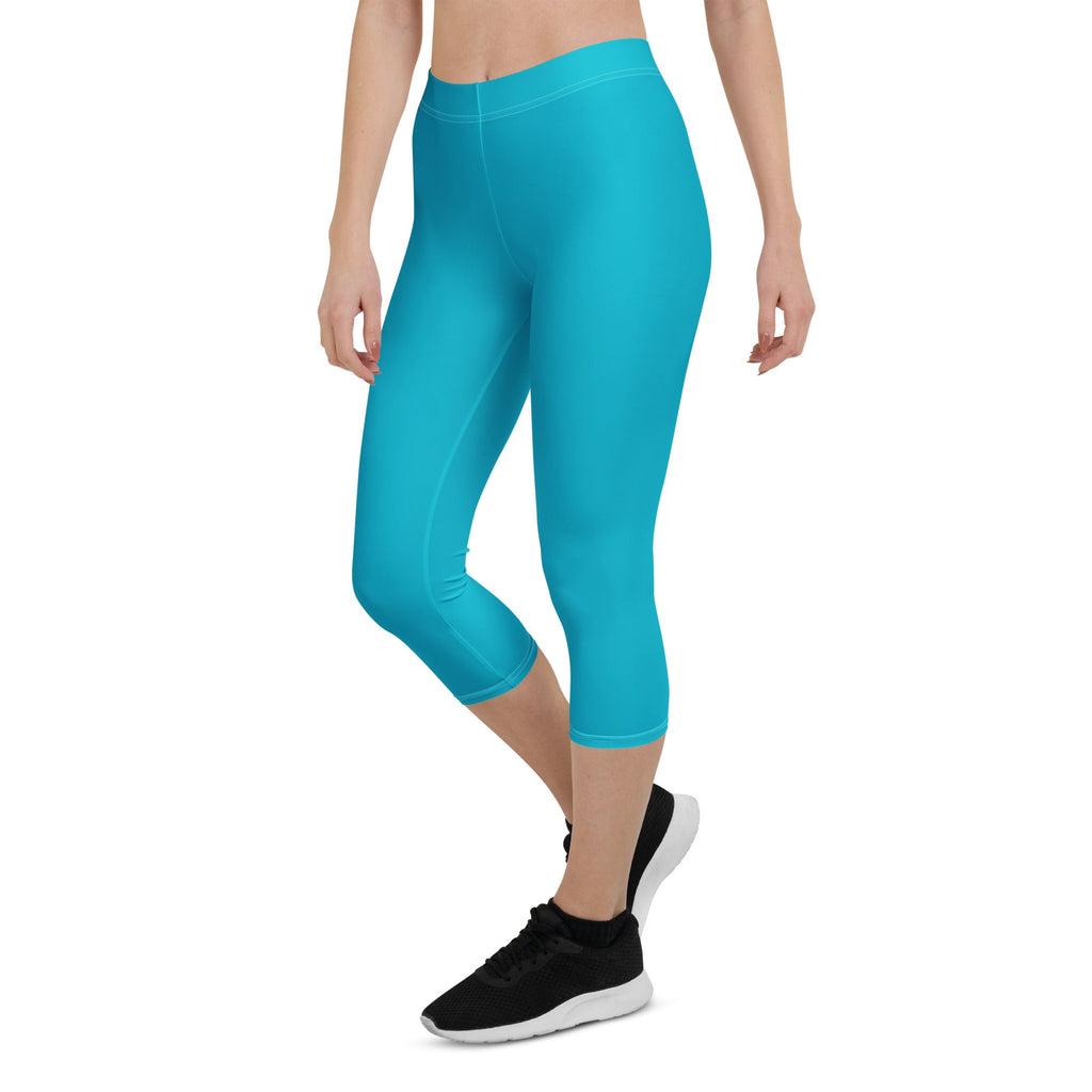 Bahamas Blue Capri Leggings - Conscious Apparel Store