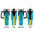 Bahamas Flag 40oz Tumbler with Black Handle - Conscious Apparel Store