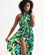 Bahamas Flag Camo All-Over Print Swim Cover Up - Conscious Apparel Store