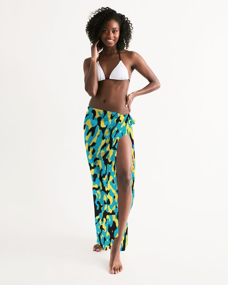 Bahamas Flag Camo All-Over Print Swim Cover Up - Conscious Apparel Store