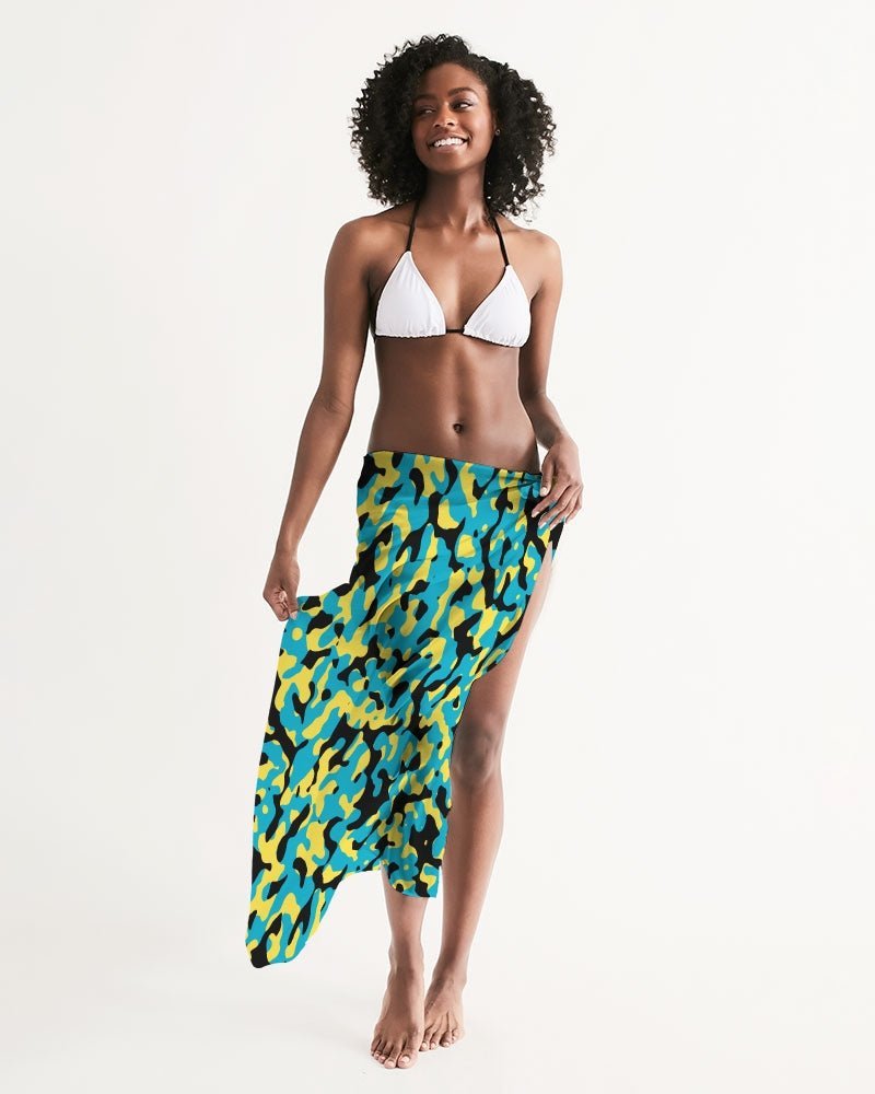 Bahamas Flag Camo All-Over Print Swim Cover Up - Conscious Apparel Store