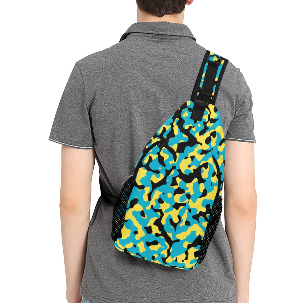 Bahamas Flag Camo Casual Chest Bag - Conscious Apparel Store