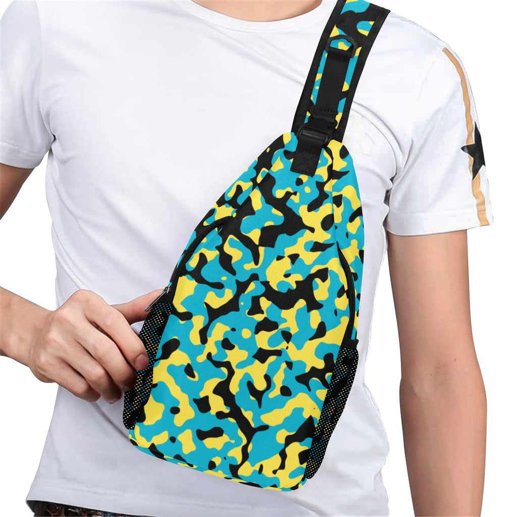 Bahamas Flag Camo Casual Chest Bag - Conscious Apparel Store