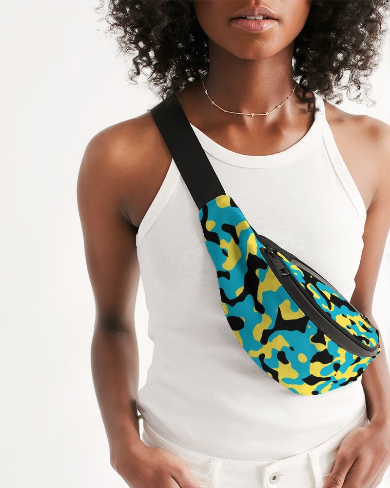 Bahamas Flag Camo Crossbody Sling Bag - Conscious Apparel Store