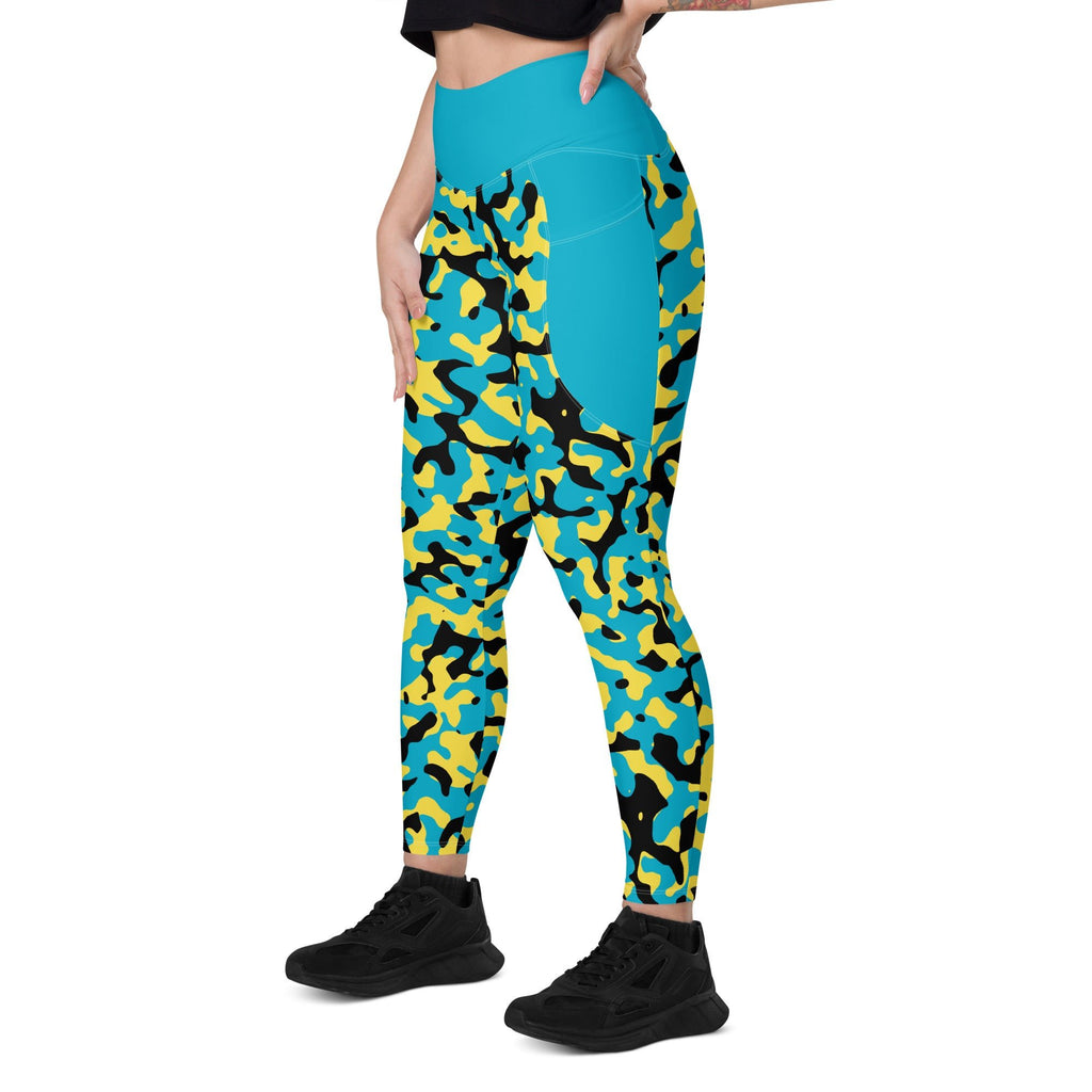 Bahamas Flag Camo Leggings with pockets - Conscious Apparel Store