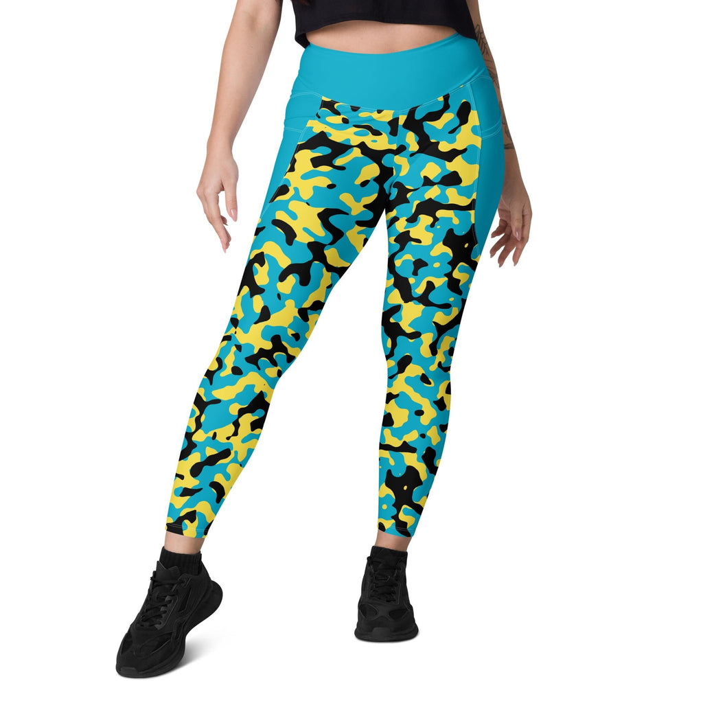 Bahamas Flag Camo Leggings with pockets - Conscious Apparel Store