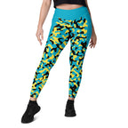 Bahamas Flag Camo Leggings with pockets - Conscious Apparel Store