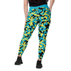 Bahamas Flag Camo Leggings with pockets - Conscious Apparel Store