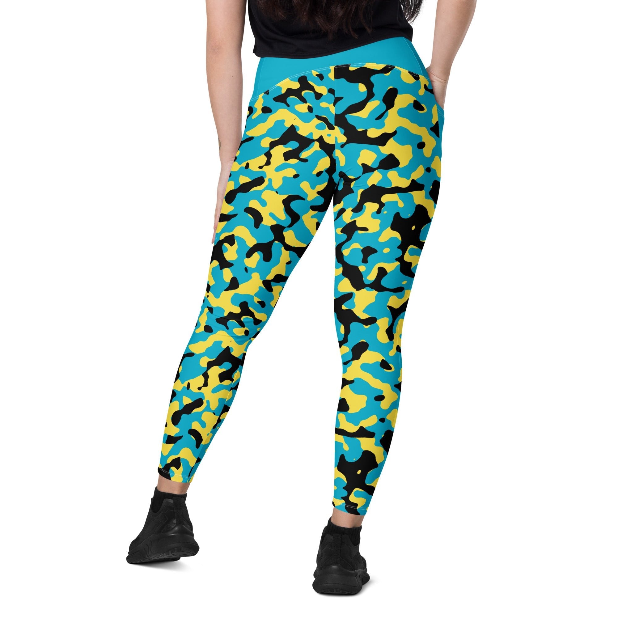 Bahamas Flag Camo Leggings with pockets - Conscious Apparel Store