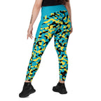 Bahamas Flag Camo Leggings with pockets - Conscious Apparel Store